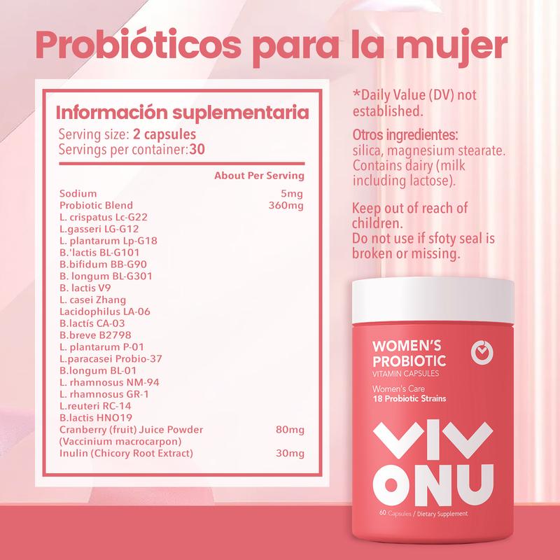 Cápsulas Probióticas Vaginales VIVONU Para Regular pH De Mujeres