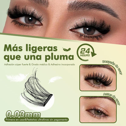 Kit de Pestañas en Racimos Autoadhesivas