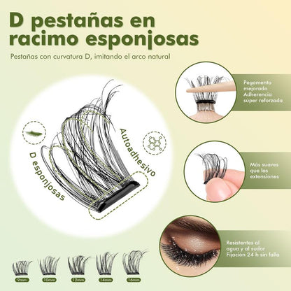 Kit de Pestañas en Racimos Autoadhesivas